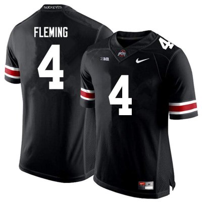NCAA Ohio State Buckeyes Men's #4 Julian Fleming Black Nike Football College Jersey YOT0845DM